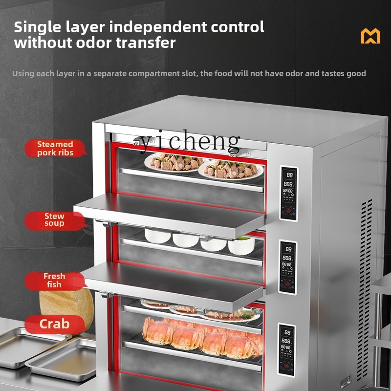 Commercial Steamer Cabinet - Коммерческий трехдверный электрический/газовый паровой шкаф для